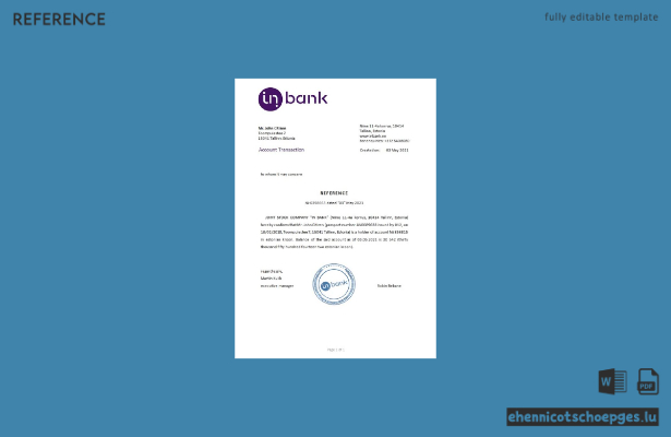 Estonia Inbank Referenzbeispiel Vorschau